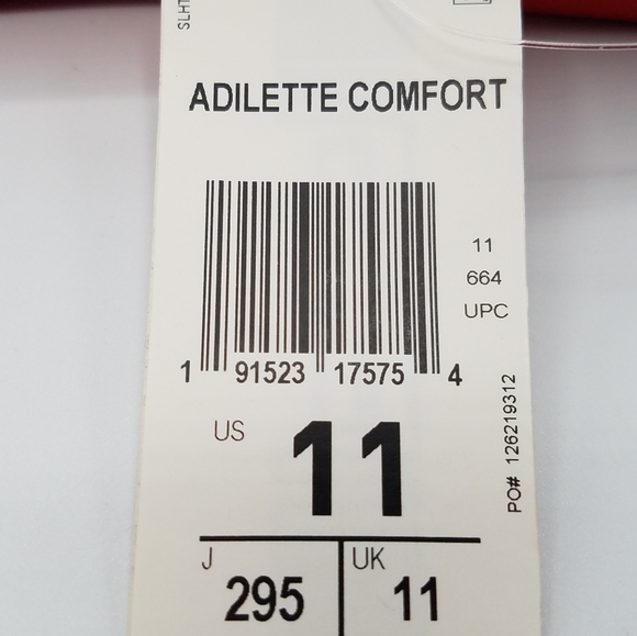 NEW Adidas Comfort Slides Red/White - Picture 8 of 9